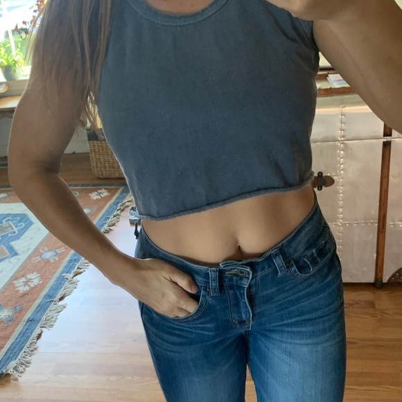 Brandy Melville Grey crop top scoop neck tank top sports bra top xs sm OS - Picture 8 of 8